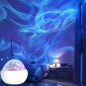 Resim Uzaktan Kumandalı Aurora Yıldız Projeksiyonu - Basit Şekil, USB Güçlü, Rahat Atmosfer İçin Mavi ve Mor LED Işıklar Ofis veya Evde, Ulusal Günü, İşçi Günü ve Babalar Günü Hediyeleri İçin Mükemmel, Dekoratif Aydınlatma | Yıldızlı Gökyüzü Etkisi | Plastik Taban 