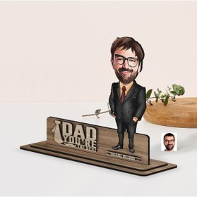 Resim Bk Gift Kişiye Özel 3d Kabartma İsimli Baba Karikatürlü Ahşap Biblo-9, Babaya Hediye, Babalar Günü Hediyeleri Kobitmeyen138197 Bk Gift 