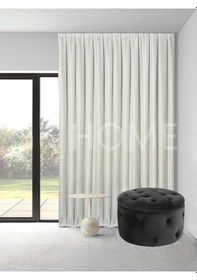 Resim Kırık Beyaz Krem Saten Güneşlik Perde Üst Kalite Pilesiz Dikim Krem 