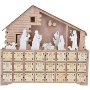 Resim Led Işıklı Takvim Ahşap Masa Takvimi Noel Advent Takvimi Süsü Tatil Dekorasyonu İçin 