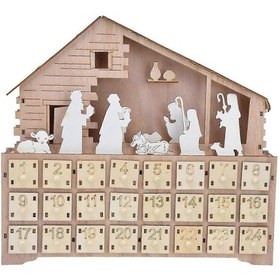 Resim Led Işıklı Takvim Ahşap Masa Takvimi Noel Advent Takvimi Süsü Tatil Dekorasyonu İçin 