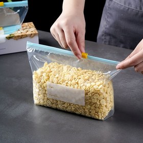 Resim 45 adet Yeniden Kullanılabilir Sızdırmaz Fermuarlı Gıda Saklama Torbaları - Taze Tutma için Şeffaf, Dayanıklı Plastik - Meyveler, Tahıllar, Sebzeler, Etler için İdeal - Kolay Mühürleme ile Temel Mutfak Düzenleyici, Yeniden Kullanılabilir Gıda Saklama Torbaları 