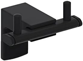 Resim Tema Premium Serisi Banyo 2 li Bornoz Askılık Mat Siyah 