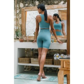 Resim Jerf Gela Şekillendirici Sport Biker Tayt Su Yeşili 