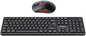 Resim Havit KB261WB Kablosuz Klavye Mouse Seti – Türkçe Q, Ultra Sessiz Tuşlar (Siyah) 