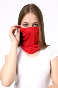 Resim Buff Dikişsiz Boyunluk Maske Baf Bandana Saç Bandı Kamp Aksesuar Kırmızı Desensiz 