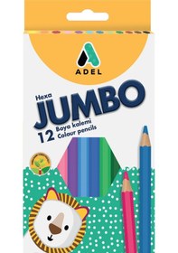 Resim Adel Hexa 12 Renk Jumbo Kuru Boya Altıgen Gövde 