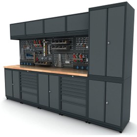 Resim İdeal Ekipman 3.1 Metre Modüler Çalışma Tezgahı İE.36.18.22 