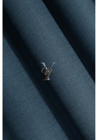 Resim Keten Fon Perde V-4033 Mavi Mavi 