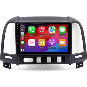 Resim Blueway Hyundai Santa Fe Araç Multimedya Android Ekran Carplay Double Teyp 4+64 9" 06-11 Black 