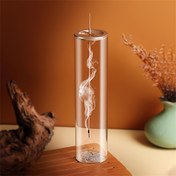 Resim Kül Önleyici [Anti-Çevik Kül], Çıkarılabilir Cam Kül Temizleyici ile Modern Kül Yakıcı Stand, Ev Dekoru Yoga Meditasyonu için Uygun, Masa Örtüsü, Cam Dekoratif Şişe 