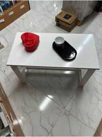 Resim ÇİÇEKLİ AVM orta sehpa beyaz renk ofis sehpası ofis masası orta masa ev mutfak, balkon, bahçe sehpası 