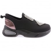 Resim Dgn Kadın Strech Taş Motifli Mega Kalın Taban Sneakers Ayakkabı Platin 237213116 