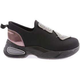 Resim Dgn Kadın Strech Taş Motifli Mega Kalın Taban Sneakers Ayakkabı Platin 237213116 