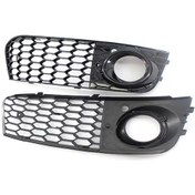 Resim Tenfowee Audi A4 B8 09-11 Rs4 Stil Ön Tampon Sis Farı Izgarası - Siyah Abs Malzeme, Çift Paket 