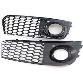 Resim Tenfowee Audi A4 B8 09-11 Rs4 Stil Ön Tampon Sis Farı Izgarası - Siyah Abs Malzeme, Çift Paket 