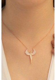 Resim Sevgili Heykel Model Melek Kanatlı 925 Ayar Gümüş Kolye 