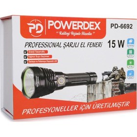 Resim Büro Ev Ofis İş Güvenliği İçin Şarjlı Lamba 15w 1000lm Işıklı El Feneri Gri 