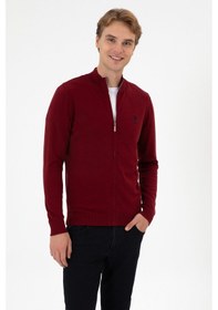 Resim U.S. Polo Assn. Erkek Slim Fit Bordo Triko Hırka 50313684-VR014 
