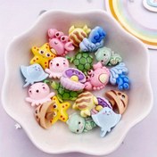 Resim 10 Adet Okyanus Harikaları Reçine Süs Seti - Renkli Mini Kaplumbağalar, Yengeçler, Balıklar, Denizyıldızları & Denizatılar Scrapbooking ve DIY Takı El Sanatları İçin 