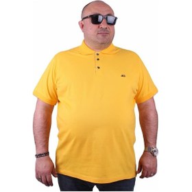 Resim Starbattal Büyük Beden Likralı Klasik Polo Tişört 11500 Sarı Sarı Çok Renkli 