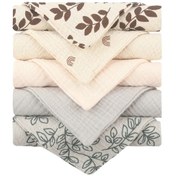 Resim Prosperlink 5'li Yumuşak Emici Gazlı Bebek Havlusu - Banyo Ve Besleme İçin Gümüş 