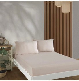 Resim Lodos Home Ranforce Lastikli Çift Kişilik Çarşaf Takımı 160x200 2 Ad Yastık Kılıfı Krem 
