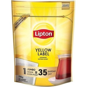Resim Lipton Yellow Label Jumbo Demlik Poşet Çay 30'lu X 25 Gr 