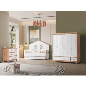 Resim Aymini Mosso 4 Kapılı Bebek Odası Takımı Ahşap - Beyaz 
