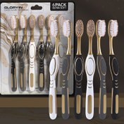 Resim 6 adet GLORYIN Ultra Yumuşak Tam Başlıklı Diş Fırçaları - Ergonomik Kaymaz Tutacaklar, Verimli Temizlik, Yetişkinler ve Çiftler için Naylon Kıllar - Ev ve Seyahat için İdeal 