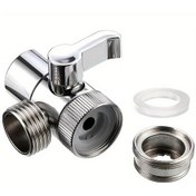 Resim Tongdashop Silvery Metal Musluk Adaptörü Mutfak Bide Duş Us Eu Standart Çok Fonksiyonlu 