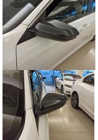 Resim Honda Civic Fc5 Uyumlu 2016-2021 Karbon Görünüm Ayna Kapağı Düz Model Sağ-sol Takım 