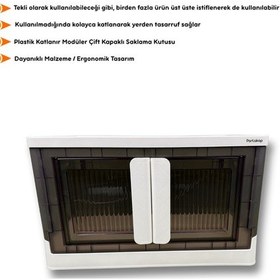 Resim Plastik Katlanır Çift Kapaklı Saklama Kutusu - Standart Boy 
