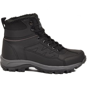 Resim WALKWAY 980 İçi Kürklü Kaymaz Soğuğa Dirençli Siyah Kırışık Unisex Bot 