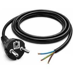 Resim 2 Adet - Açık Uç Güç Power Kablosu Fişli 3x0.75 Topraklı - 1 Metre 