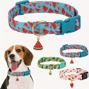 Resim Metal Kolyeli Ayarlanabilir Meyve Baskılı Evcil Hayvan Tasması - Dayanıklı Polyester, Sadece Elde Yıkama - Küçükten Büyük Köpek ve Kedilere Uygun 