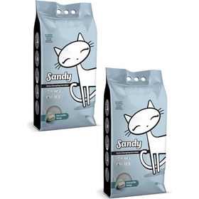 Resim Sandy Sodyum Gri Ultra Topaklaşan Marsilya Sabunlu Bentonit Kedi Kumu 2 x 10 KG 