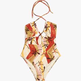 Resim Çiçekli Halter Yaka Mayokini 