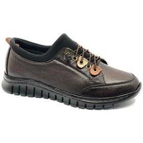 Resim Alfalotti 84165 Hakiki Deri Ortopedik Kadın Casual Ayakkabı Kahverengi 