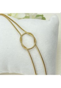 Resim Sonsuzluk Bileklik Düğüm Model Yüksek Kalite 316 L Paslanmaz Çelik Gold 17 + 5 Cm 