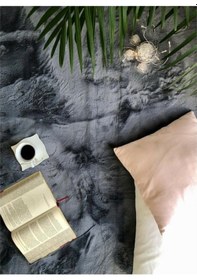 Resim Saraz Halı Tavşan Tüyü Peluş Halı Soft Antrasit 