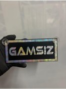 Resim Siyah Renk Üzeri Hologram Renk Gamsız Yazılı Vantuzlu Cam Süsü 