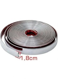 Resim NKT GROUP 18 mm 3D Dekoratif Krom Nikelaj Şerit Çıta Panjur Kalın Şerit 1 Metre 