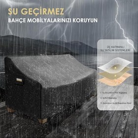 Resim Haegs Tek Kişilik Bahçe Koltuk Örtüsü, Koruma Kılıfı, Su Geçirmez Açık Hava Bahçe Mobilya Kılıfları, Dış Mekan Sandalye Kılıfı Örtü Branda, Ağır Hizmet Tipi, 75-75-90cm - Siyah 