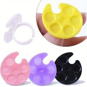 Resim 1 adet/3 adet Plastik Mini Parmak Yüzük Oje Karıştırma Kasesi, Kokusuz, Tırnak Sanatı Boyama için, Manikür Araçları ve Aksesuarlar 