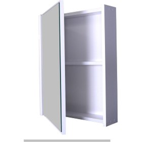 Resim %100 Mdf Aynalı Banyo Üst Dolabı Beyaz 