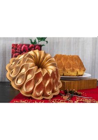 Resim Taç Damla Granit Döküm Kek Kalıbı Gold 