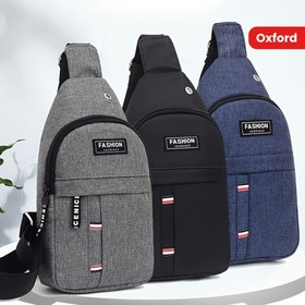Resim Erkekler için Günlük Oxford Çapraz Çanta - Dayanıklı Oxford Kumaş, Fermuarlı Kapama, Ayarlanabilir Askı ve Çoklu Bölmeler ile Outdoor Sporlar, Seyahat, Günlük Kullanım (Gri/Siyah/Mavi), Güvenli Seyahat Cebi, Modern Çizgili Detaylar, Pratik Bölümler 