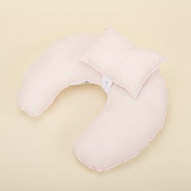 Resim Emzirme Yastığı - Bebe Pembe - Yeşil Çiçekler 