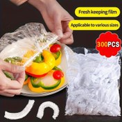 Resim 300 adet yüksek kaliteli tek kullanımlık gıda sarımı - Çok gerilebilir, şeffaf ve BPA'dan arındırılmış, mutfak ve restoran uygulamaları için uygun - Tüm tabak boyutlarını karşılar ve bozulmayı önler. 